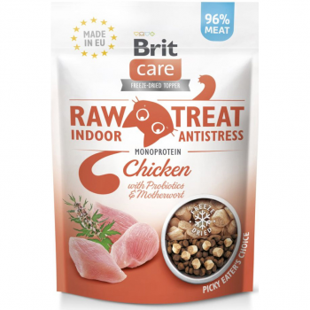 Ласощі для кішок Brit Care Raw Treat Indoor&Antistress з куркою 40г | Фото 1