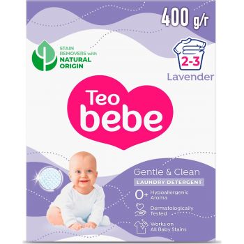 Пральний порошок Teo Bebe Gentle&Clean Lavender 400г (3800024022760) | Фото 1