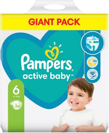 Підгузки PAMPERS Active Baby Giant (13-18 кг) Джайнт 56 шт (8001090950130) | Фото 2