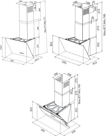 Витяжка ARDESTO HL-F1300BLG | Фото 3