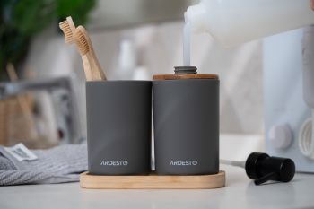 Набір для ванної кімнати ARDESTO Minimalism 360мл, 3 предмети, сірий темний (ARHB3110GB) Купить аксессуар для ванной и туалета Набір для ванної кімнати ARDESTO Minimalism 360мл, 3 предмети, сірий темний (ARHB3110GB) | Фото 6