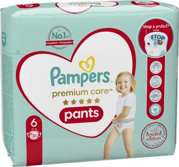 Дитячі одноразові підгузки-трусики PAMPERS PremiumCare Pants Giant (15+кг) 31шт (8001090759917) | Фото 2