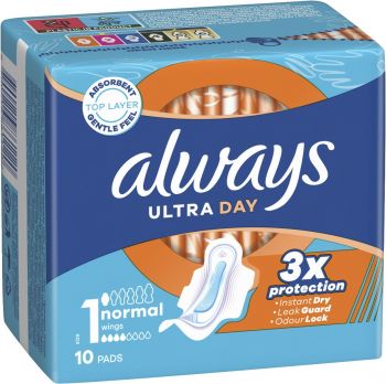 Гігієнічні прокладки ALWAYS Ultra Day Normal (Розмір 1) 10 шт (8700216861120) Гігієнічні прокладки ALWAYS Ultra Day Normal (Розмір 1) 10 шт (8700216861120) | Фото 2