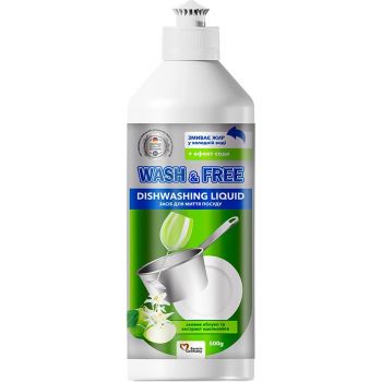Засіб для миття посуду Wash&Free зелене яблуко та екстракт едельвейсу 500мл (4260637724267) | Фото 1
