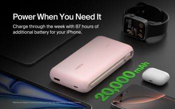 Портативний акумулятор BELKIN 20000mAh, 30W USB-C Pink (BPB024HQPK) | Фото 3