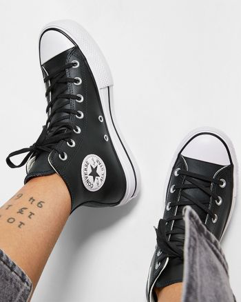 Кеди жіночі CONVERSE Chuck Taylor All Star Platform Leatherr 561675C 38 (7.5 US) чорні (888755795736 Кеди жіночі CONVERSE Chuck Taylor All Star Platform Leatherr 561675C 38 (7.5 US) чорні (888755795736 | Фото 4