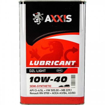 Олива моторна Axxis DZL Light 10W-40 5л (AX-2178) (48021286120) | Фото 1