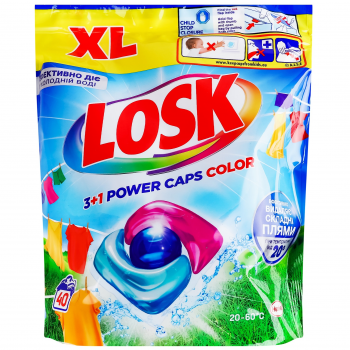 Капсули для прання Losk 3+1 Power Caps Color 40 шт | Фото 1