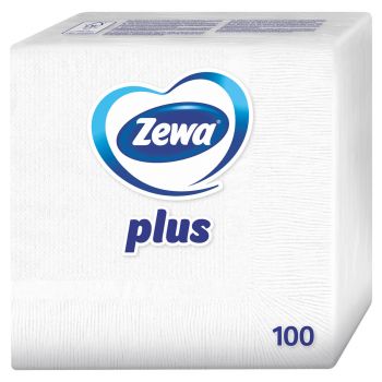 Серветки ZEWA Plus (білі) 100 шт (7322541138404) | Фото 1