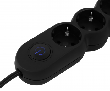 Мережевий подовжувач 2E Plus 5хТип F, 3х1мм, 3м, black (2E-U05VESM3BK) | Фото 3