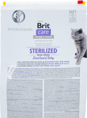 Сухий корм для стерилізованих котів Brit Care Cat GF Sterilized Weight Control з качкою та індичкою(8595602540785) Сухий корм для стерилізованих котів Brit Care Cat GF Sterilized Weight Control з качкою та індичкою(8595602540785) | Фото 4