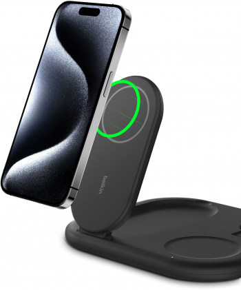 Бездротовий зарядний пристрій BELKIN 3в1 Magnetic Foldable Black (WIZ029VFBK) | Фото 5