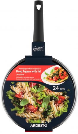 ARDESTO Gemini Gourmet Viareggio з кришкою 24 см, чорний, алюміній (AR1924GDL) | Фото 6