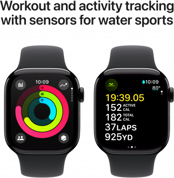 Купить умные часы Смартгодинник APPLE Watch Series 10 GPS 42mm Jet Black Aluminium Case with Black Sport Band - M/L (MWWF3QH/A) | Фото 5