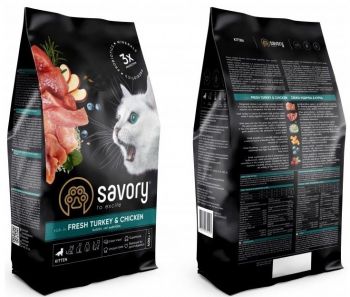 Сухий корм для кошенят Savory зі свіжим м'ясом індички та курки 400г (4820232630136) | Фото 5
