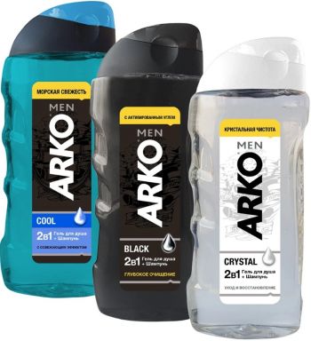 Гель для душу та шампунь ARKO Men 2 in 1 Black (8690506490843) | Фото 3