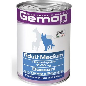 Вологий корм для собак Gemon Dog medium adult з тунцем та лососем 0,415 кг(8009470387880) | Фото 1