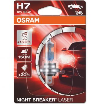Лампа Osram галогенова 12V H7 55W Px26d Night Breaker Laser Next Generation +150% (OS_64210_NL-01B) | Фото 1