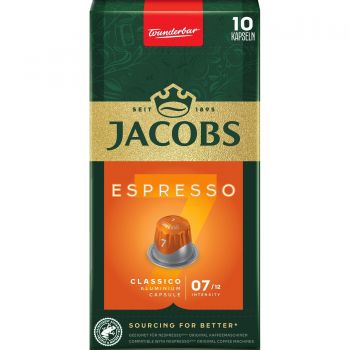 Кава Jacobs капсули Espresso Classico, купаж арабіка / робуста, 10шт, Nespresso (8711000371176) | Фото 1