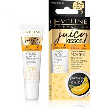 Eveline Cosmetics Juicy kisses: живильна маска для губ – banana cocktail, 12 мл Eveline Cosmetics Juicy kisses: живильна маска для губ – banana cocktail, 12 мл | Фото 1
