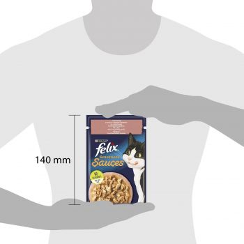 Purina Felix Sensations Sauces З лососем у соусі зі смаком креветок, 85 г (7613039836026) Purina Felix Sensations Sauces З лососем у соусі зі смаком креветок, 85 г (7613039836026) | Фото 2