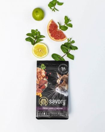 Сухий корм для кастрованих котів Savory зі свіжим м'ясом ягняти та курки 2 кг (4820232630112) | Фото 7