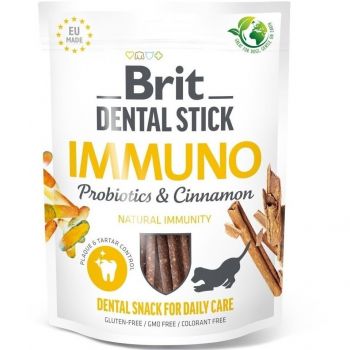 Ласощі для собак Brit Dental Stick Імуно для імунітету пробіотики з корицею 251г(8595602564378) | Фото 1