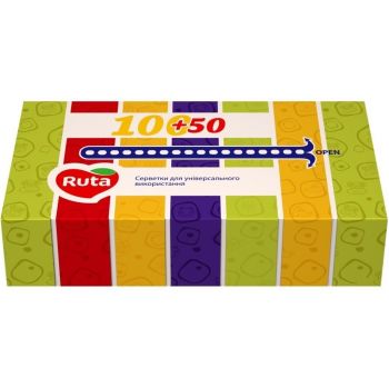 Серветки косметичні Ruta 2 шари, 150 шт (4820023745599) | Фото 1