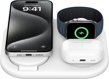 Бездротовий зарядний пристрій BELKIN 3в1 Magnetic Foldable iPhone/Watch/AirPods Qi2 15W, White Бездротовий зарядний пристрій BELKIN 3в1 Magnetic Foldable iPhone/Watch/AirPods Qi2 15W, White | Фото 3
