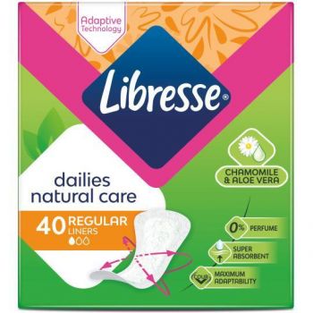 Щоденні гігієнічні прокладки LIBRESSE Natural Care Pantyliners Normal 40шт (7322540306392) | Фото 1