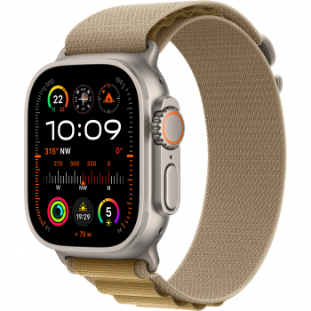Купить умные часы Годинник APPLE Watch Ultra 2 GPS + Cellular 49mm Natural Titanium Case with Tan Alpine Loop - Small (MX4E3UL/A	) | Фото 1