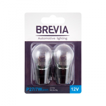 Лампа Brevia розжарювання P27/7W 12V 27/7W W2.5x16q 2шт (12339B2) | Фото 1