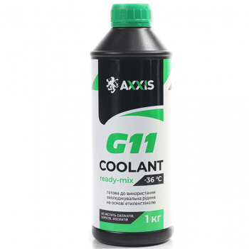 Антифриз Axxis Green G11 Coolant Ready-Mix -36°C Зелений 1кг (48021295617) | Фото 1