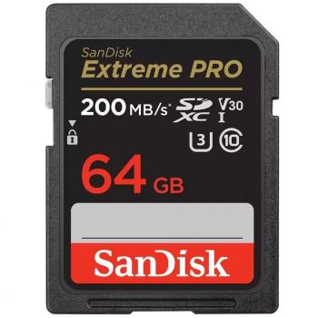 SANDISK SD 64GB C10 UHS-I U3 R200/W90MB/s Extreme Pro V30 (SDSDXXU-064G-GN4IN) | Фото 1
