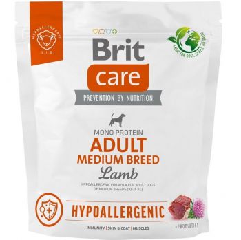 Корм для собак середніх порід Brit Care Dog Hypoallergenic Adult Medium Breed гіпоалергенний з ягням | Фото 1