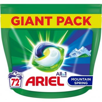 Капсули для прання Ariel Pods All-in-1 Гірське джерело 72 шт(8006540799055) | Фото 1