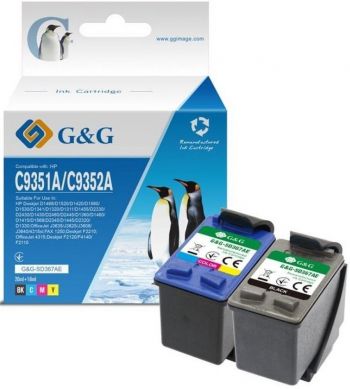 G&G для HP No.21/22 DJ3920/3940, PSC1410 Black/Tri-color Combo Pack (G&G-SD367AE) | Фото 1