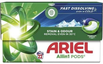 Капсули для прання Ariel Pods All-in-1 Гірське джерело 22 шт чистота та свіжість (8700216765466) | Фото 2