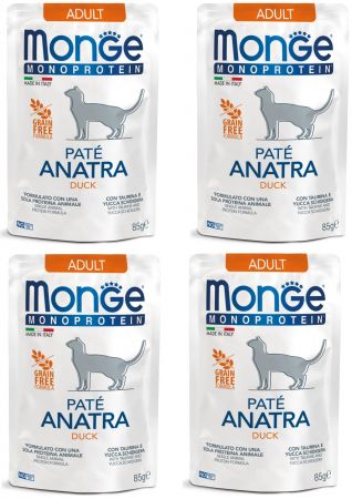 Паштет для кішок Monge Cat Monoprotein Adult качка 85 г (8009470013703) | Фото 2