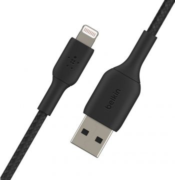 BELKIN USB-A - Lightning, BRAIDED, 2m, black (CAA002BT2MBK) | Фото 1