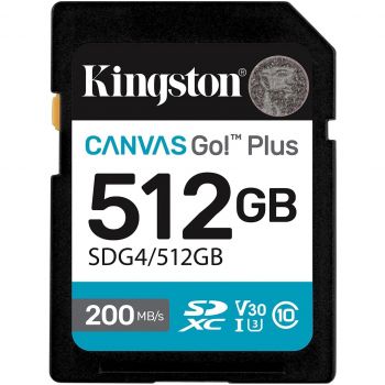Карта пам'яті Kingston SD 512GB C10 UHS-I U3 V30 R200/W160MB/s (SDG4/512GB) | Фото 1