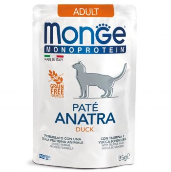 Паштет для кішок Monge Cat Monoprotein Adult качка 85 г (8009470013703) | Фото 1