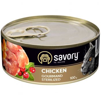 Savory Adult Sterilised курка 100 г (4820232630747) | Фото 3