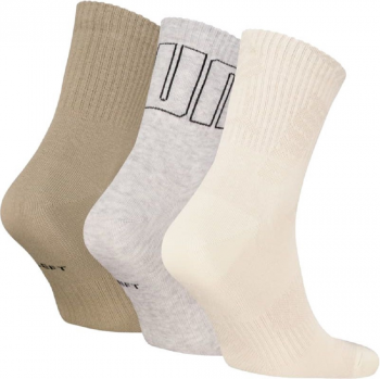 Набір шкарпеток Puma Unisex Mesh Logo Short Crew Sock 3P 938577-01 39-42 3 пари бежеві/сірі | Фото 2
