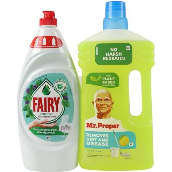 Набір Засіб для миття посуду FAIRY 900мл + Миючий засіб для прибирання Mr. Proper 1л (8700216906036) Купить средство для мытья посуды Набір Засіб для миття посуду FAIRY 900мл + Миючий засіб для прибирання Mr. Proper 1л (8700216906036) | Фото 2