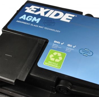 Автомобільний акумулятор Exide 96Ah-12v AGM, R+, EN850 (52371370479) | Фото 2
