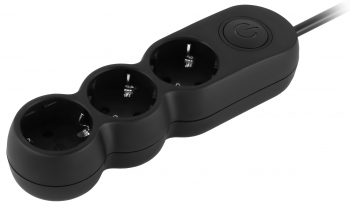 Мережевий подовжувач 2E Plus 3хТип F, 3*1мм, 3м, black (2E-U03VES3MBK) | Фото 3