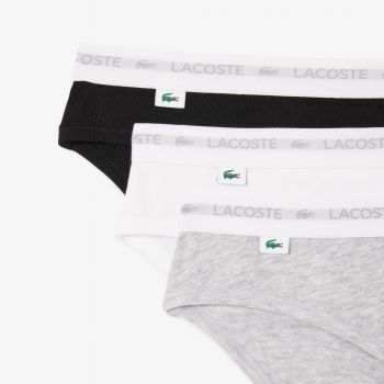 Жіночі труси-сліпи Lacoste 8F1338NUA S 3 шт. чорний/білий/сірий (8F1338NUATS) | Фото 8