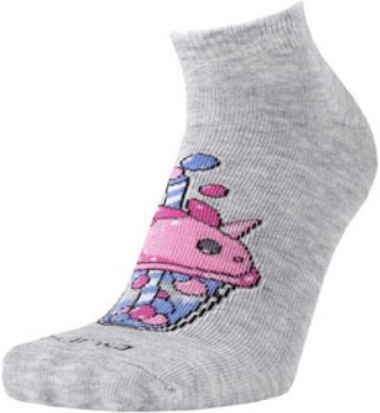 Шкарпетки для дівчаток Duna 23-26 1 пара світло-сірі з принтом Коктейль (4823094646017) | Фото 3