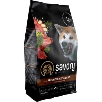 Корм для собак великих порід Savory зі свіжим м'ясом індички та ягняти 3кг(4820232630235) | Фото 1
